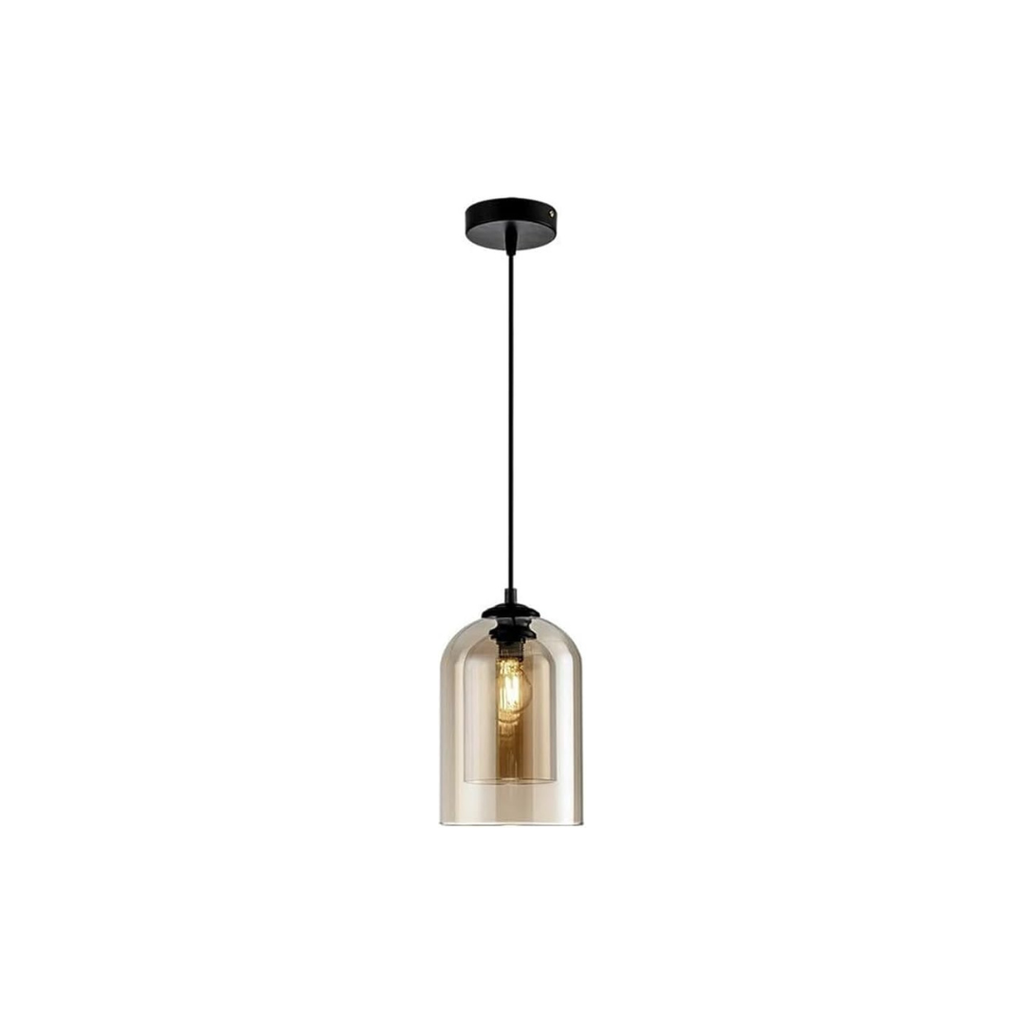 Industrialna Lampa Wisząca Szklana Amber Kolumna