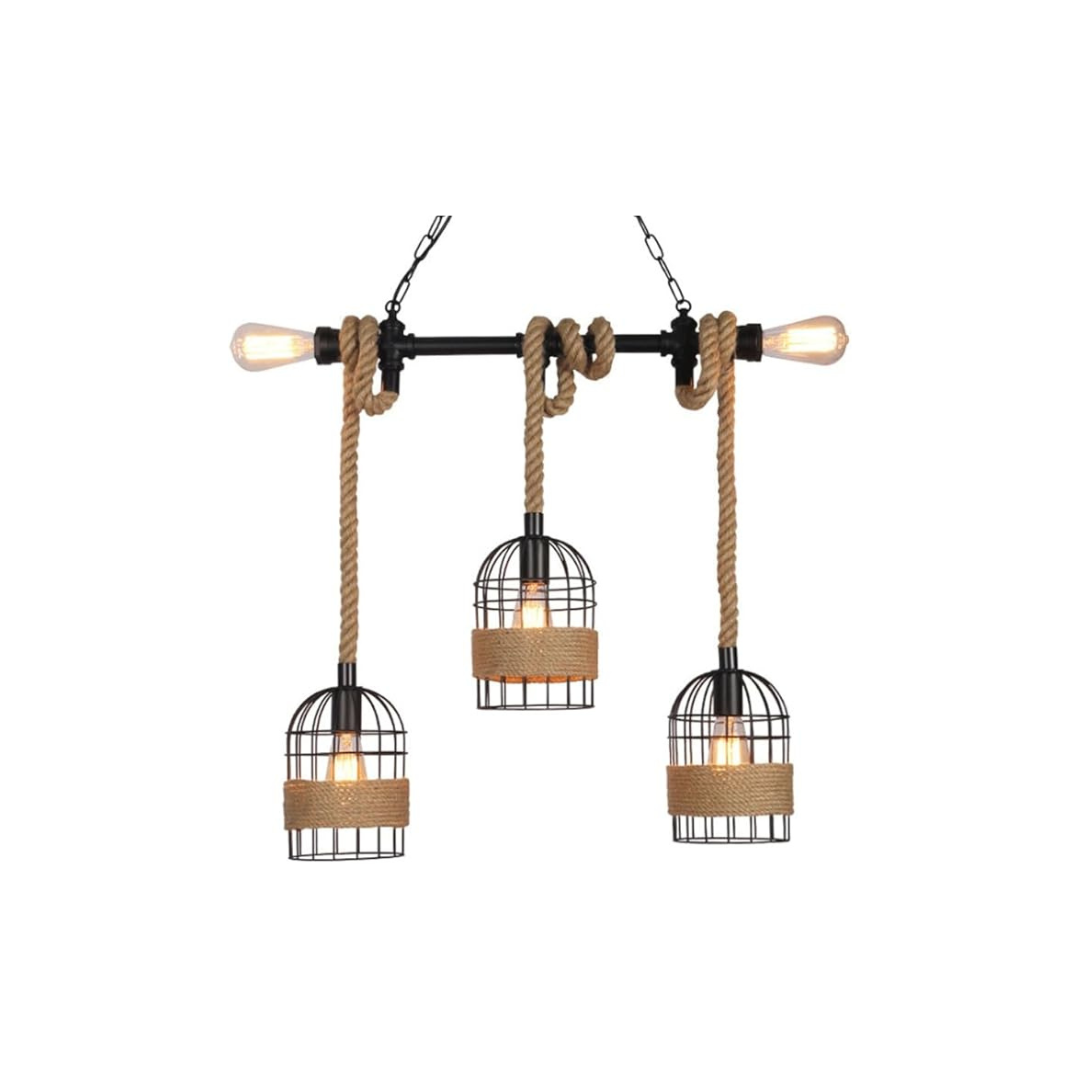 Industrialna lampa wisząca trzy źródła światła