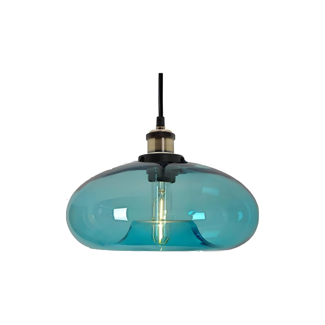 Industrialna Lampa Wisząca Niebieskie Szkło Sky