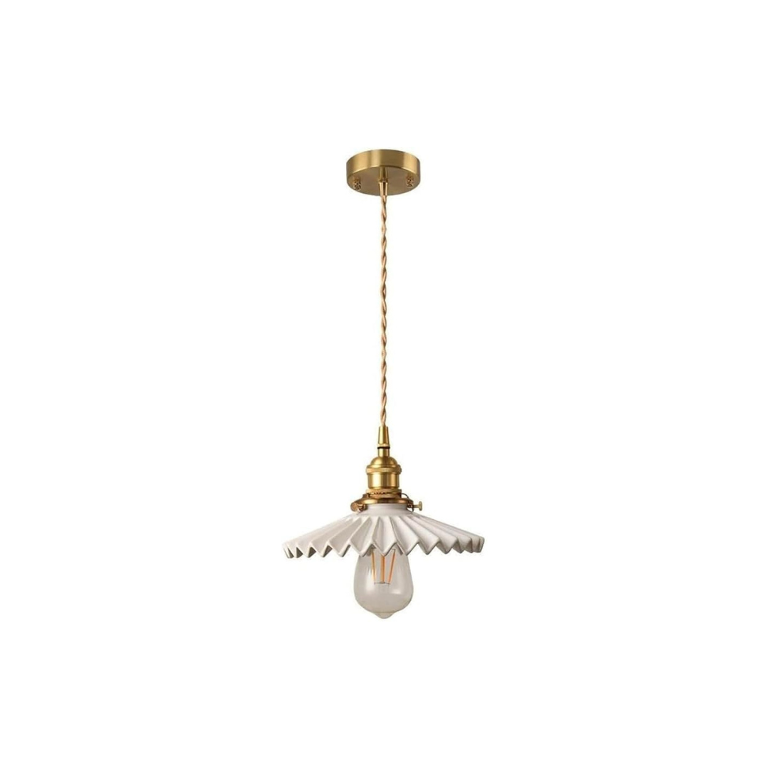 Industrialna Lampa Wisząca Ceramiczna Plisowana Regulowana