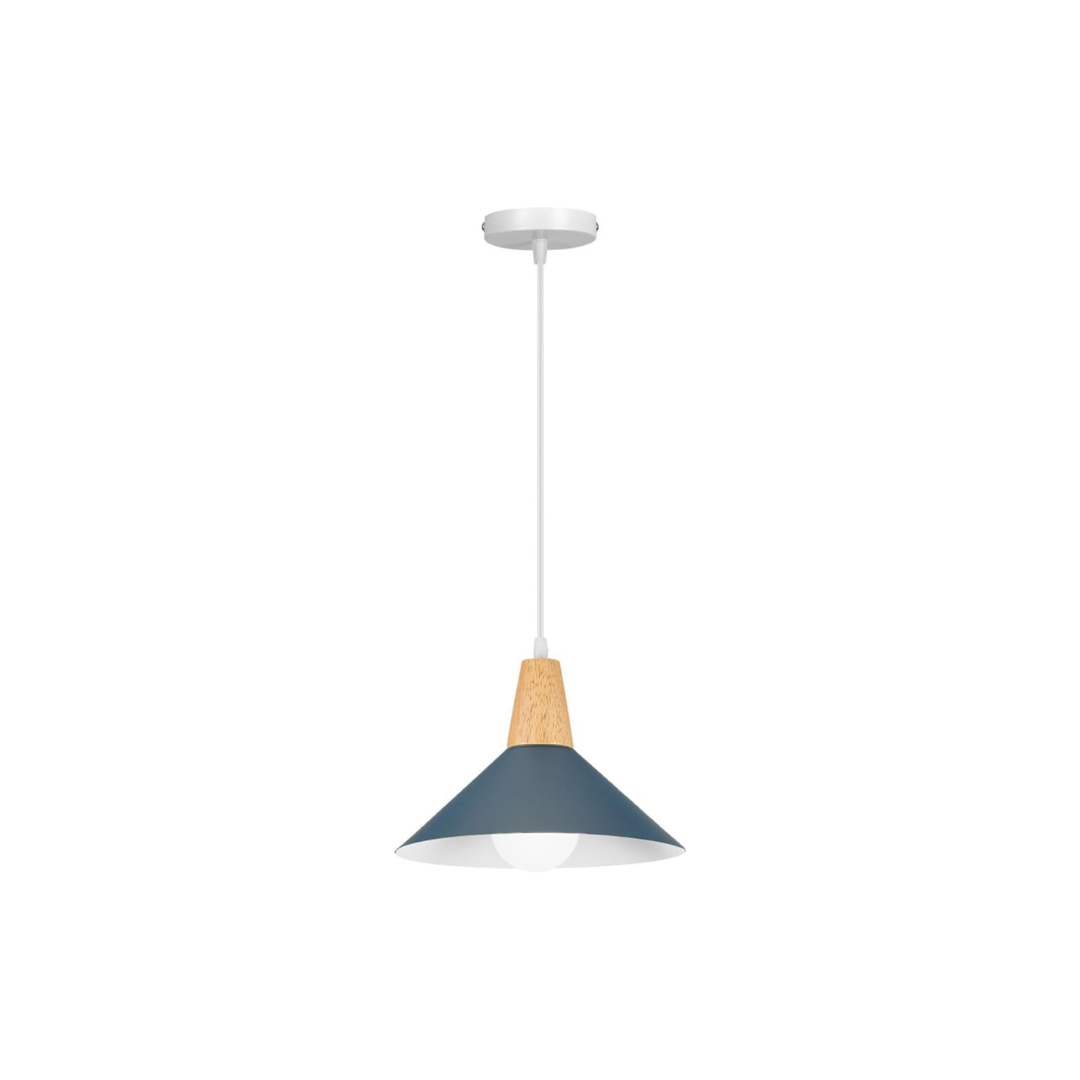 Industrialny Zestaw Lamp Wiszących Drewno Metal