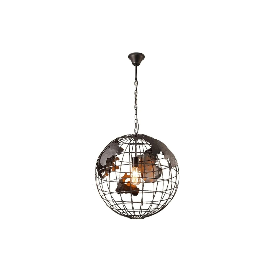 Industrialna lampa wisząca globus retro metalowa