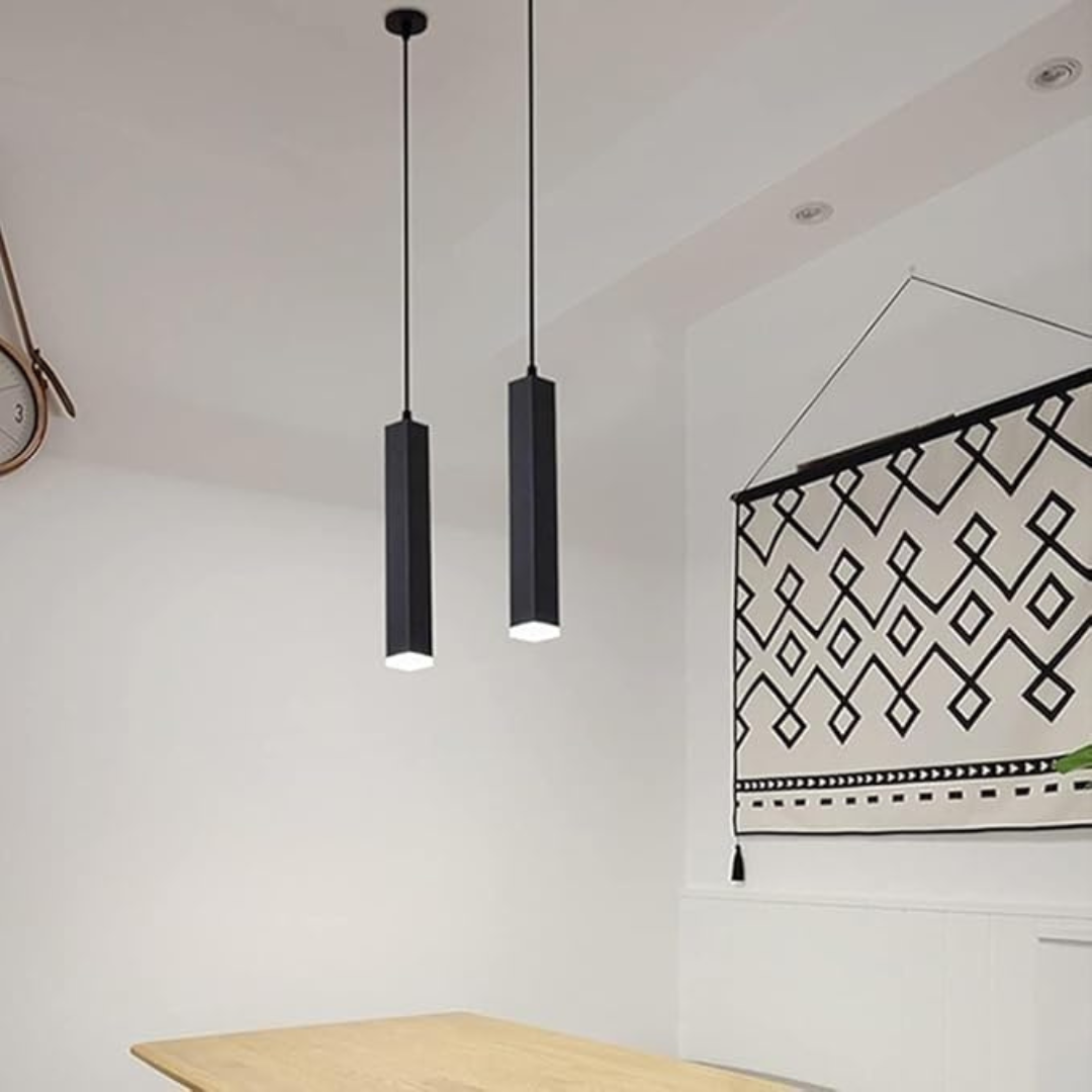 Nowoczesna regulowana lampa wisząca LED czarna