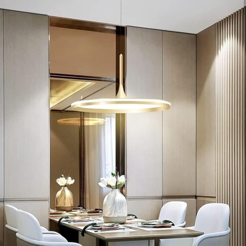 Lampa Wisząca LED z Aluminium w Kolorze Złotym