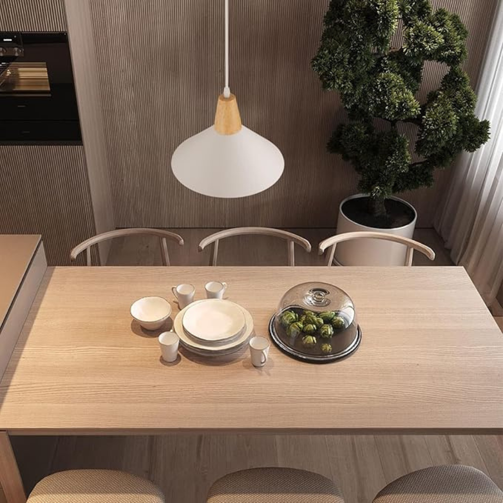 Industrialne lampy wiszące zestaw z drewnem