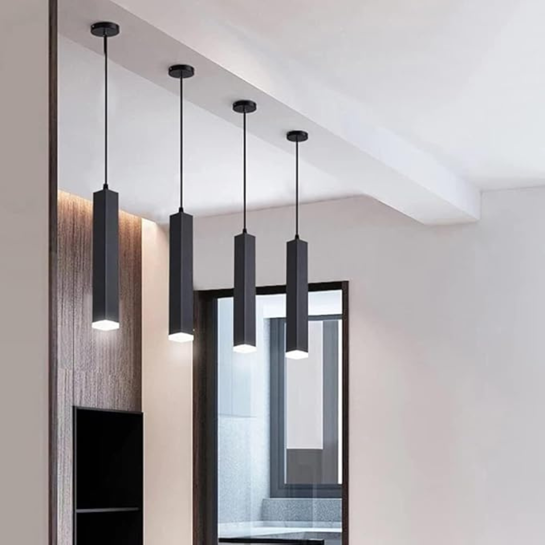 Nowoczesna regulowana lampa wisząca LED czarna