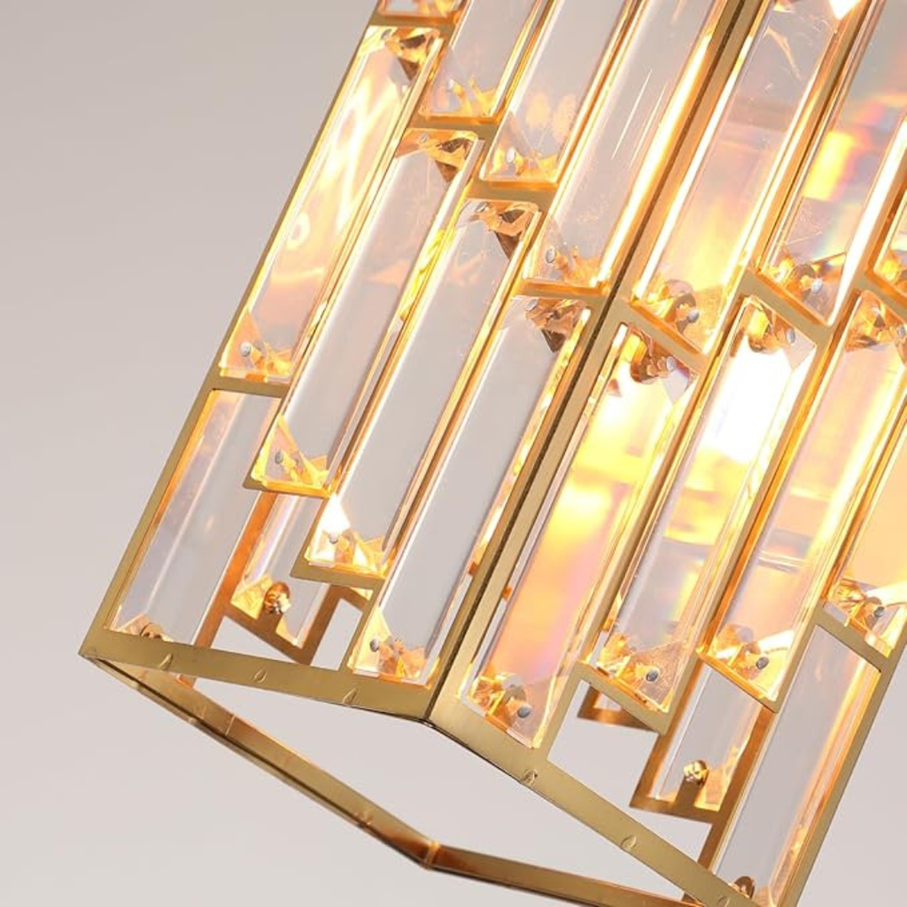 Industrialna Lampa Wisząca Kryształowa Prostokątna Regulowana