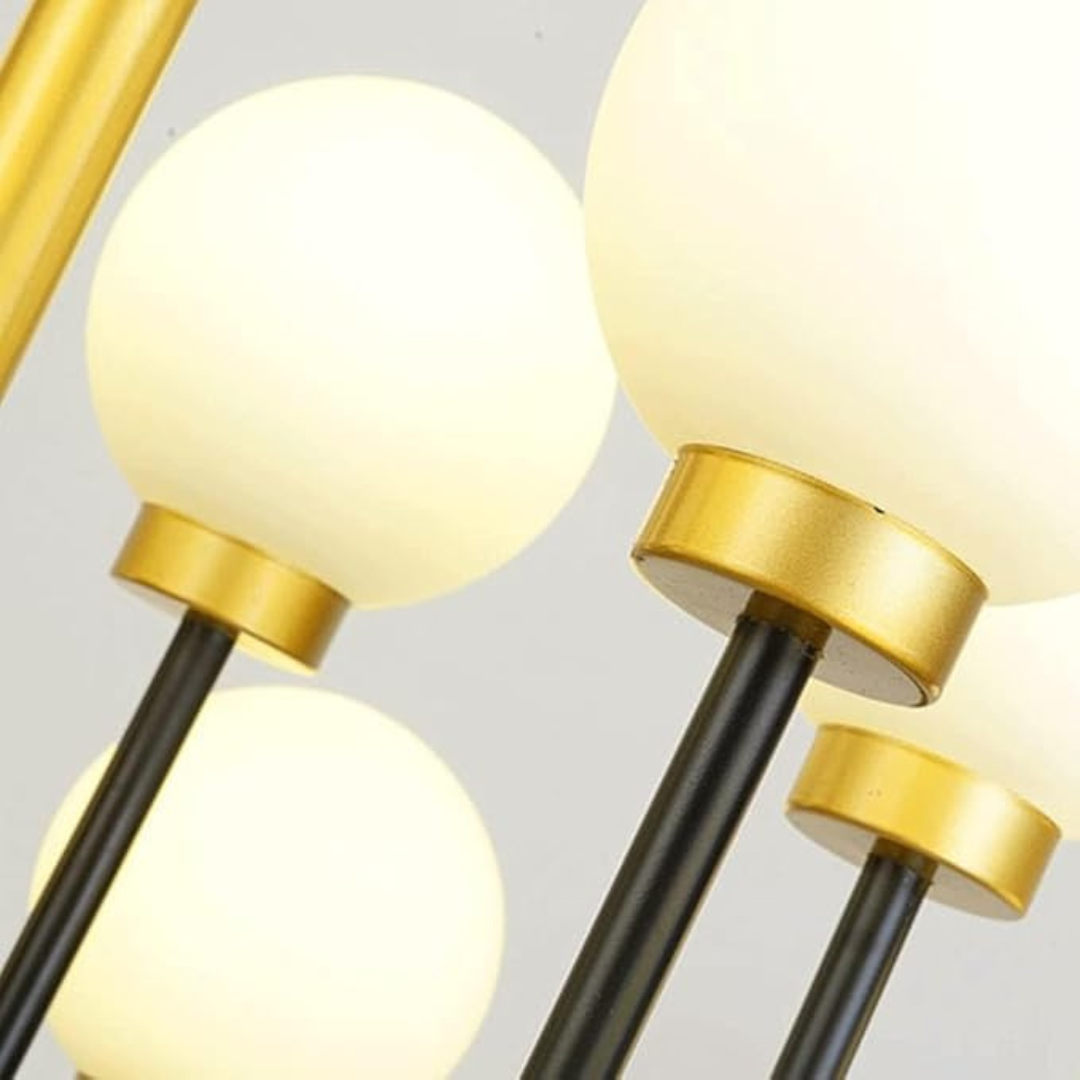 Industrialna lampa wisząca kula mleczne szkło