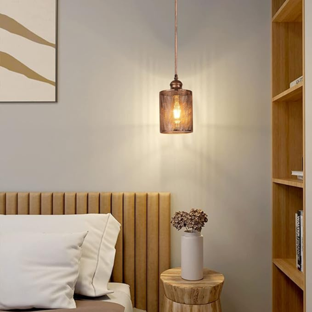 Industrialna Lampa Wisząca Metalowa Klatka Retro