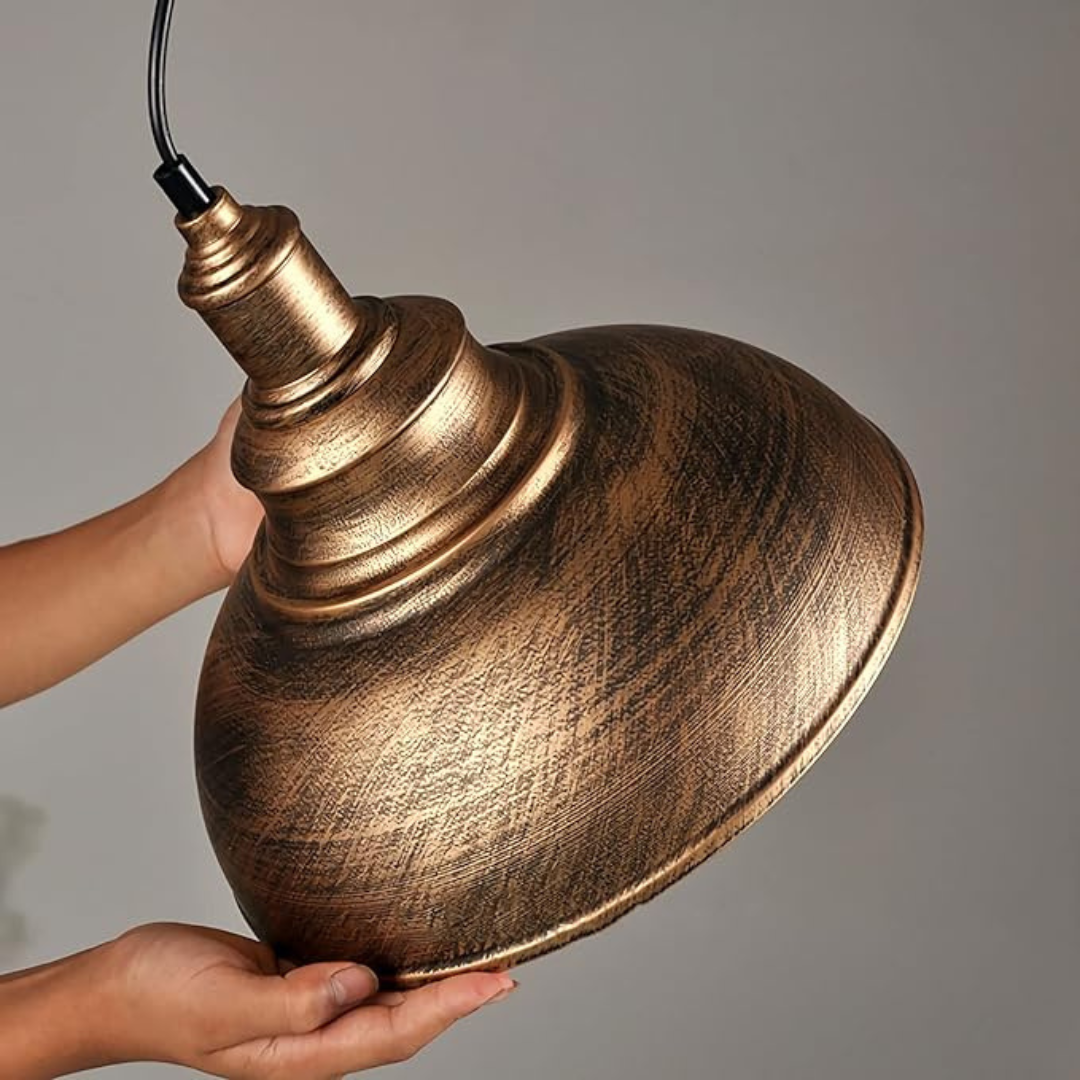 Vintage Lampa Wisząca Metalowa Industrialna Pokrywa