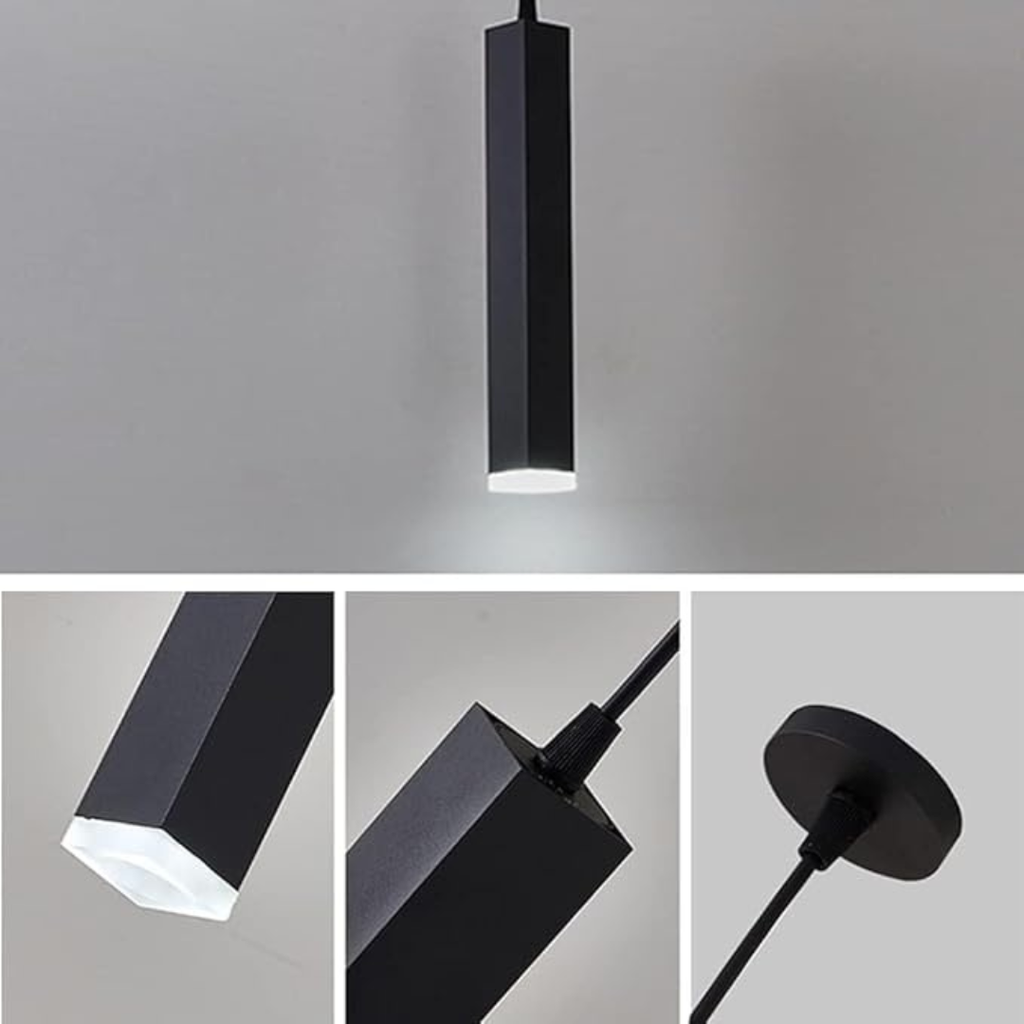 Nowoczesna regulowana lampa wisząca LED czarna