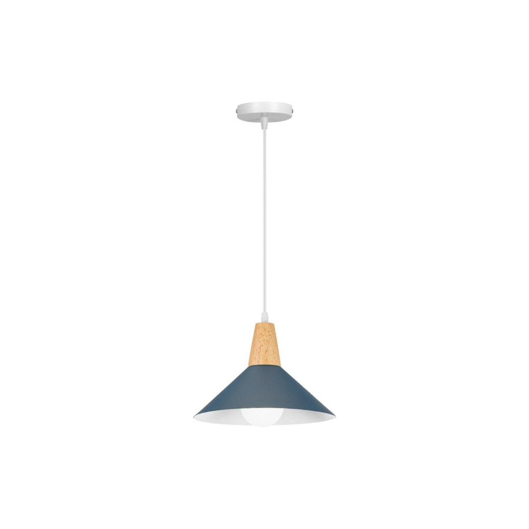 Industrialny Zestaw Lamp Wiszących Drewno Metal