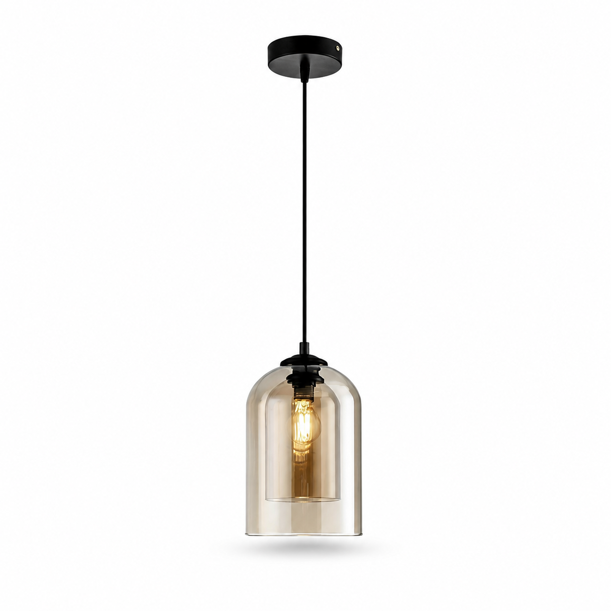 Lampa Wisząca z Szklanym Kloszem Amber