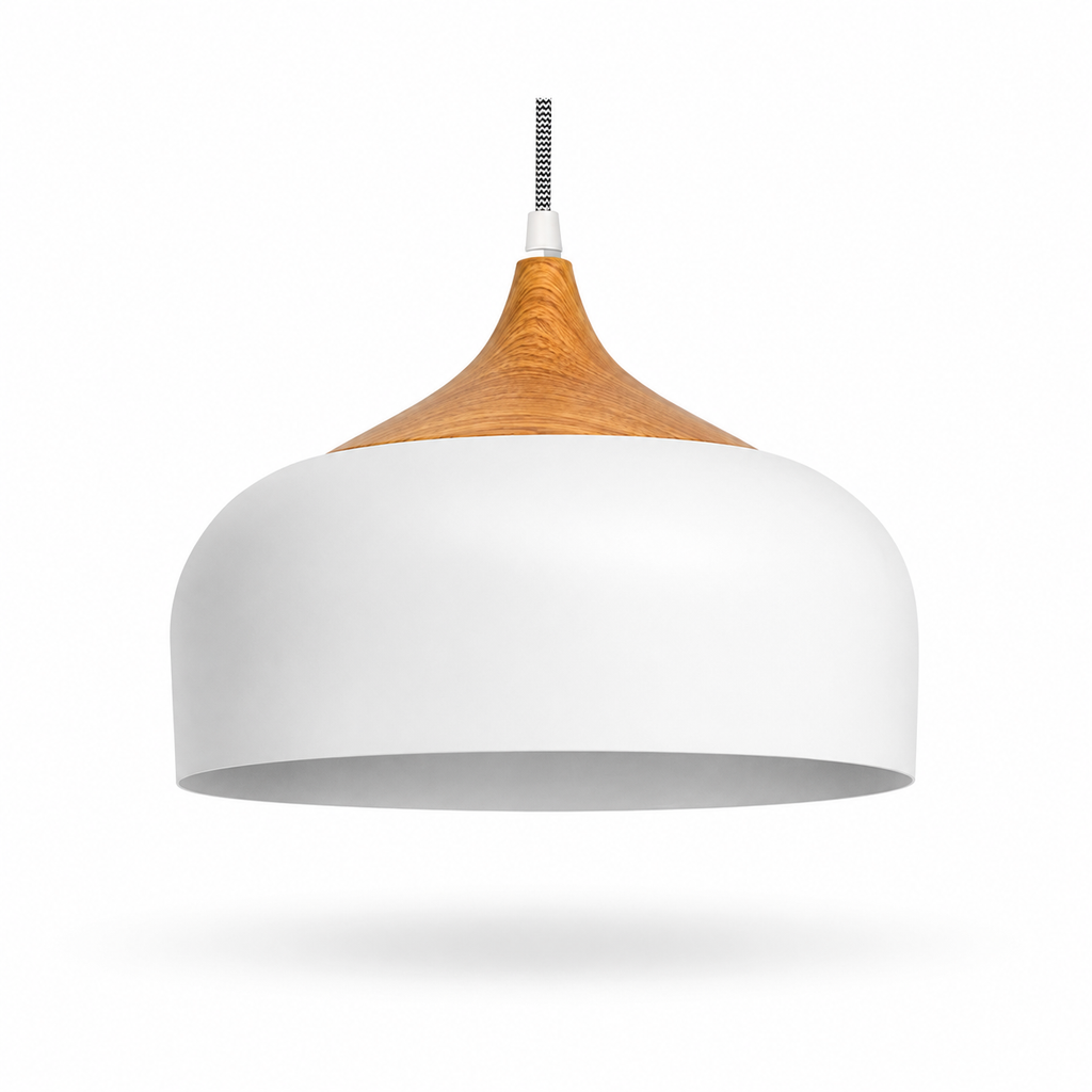 Szklana lampa wisząca ciemnoniebieska 28 cm z oprawką E27 i mosiężnymi elementami – widok główny – Innofol