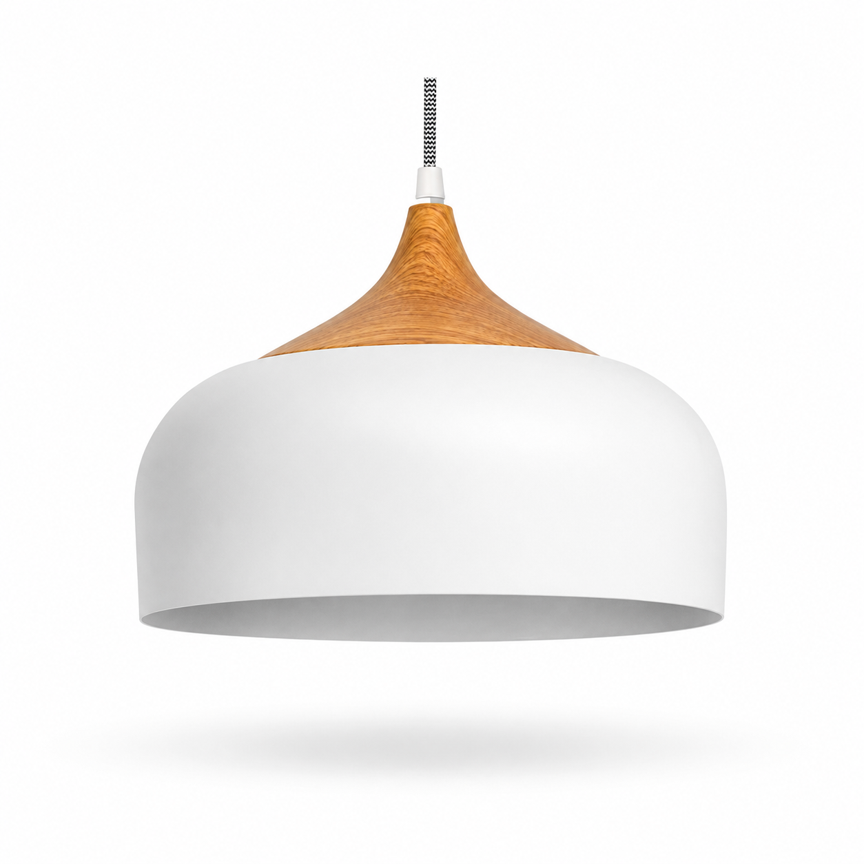 Nowoczesna Industrialna Lampa Wisząca Drewniana Kopuła