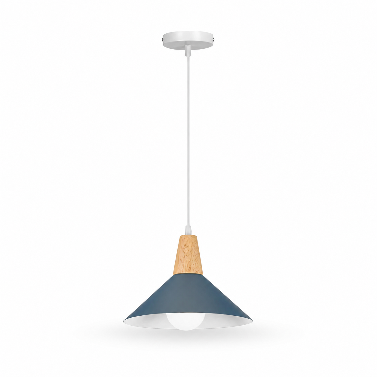 Industrialny Zestaw 2 Lamp Wiszących z Elementami Drewnianymi