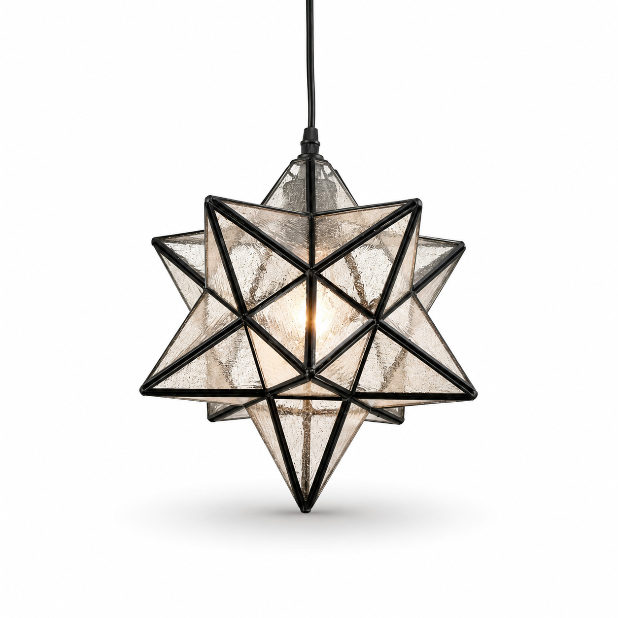 Lampa Wisząca Szklana w Kształcie Gwiazdy