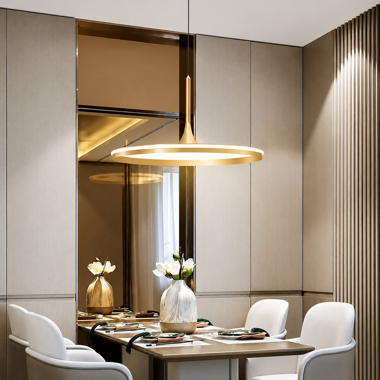Lampa Wisząca LED Aluminium Złota Regulowana – Innofol