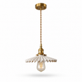 Ceramiczna Lampa Wisząca z Plisowanym Kloszem