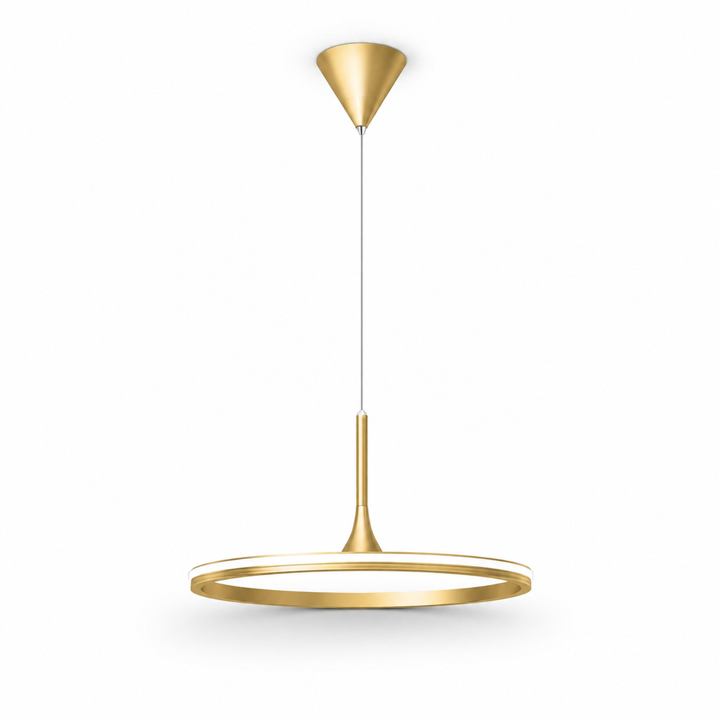 Lampa Wisząca LED z Aluminium w Kolorze Złotym